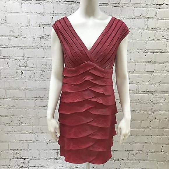 Adrianna Papell Sleeveless Metallic Tiered Dress - Picture 5 of 5